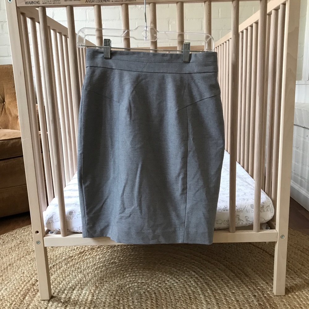 Heather grey pantsuit pencil skirt